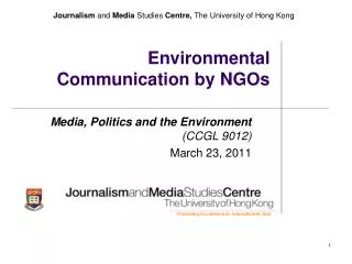 Environmental Communication by NGOs