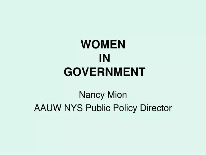 women in government