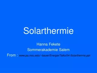 solarthermie