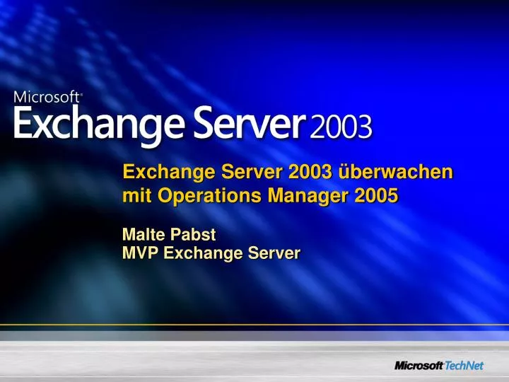 exchange server 2003 berwachen mit operations manager 2005