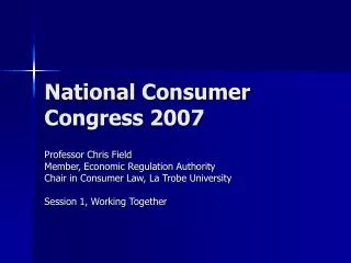 National Consumer Congress 2007