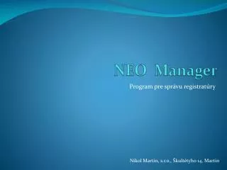 neo manager