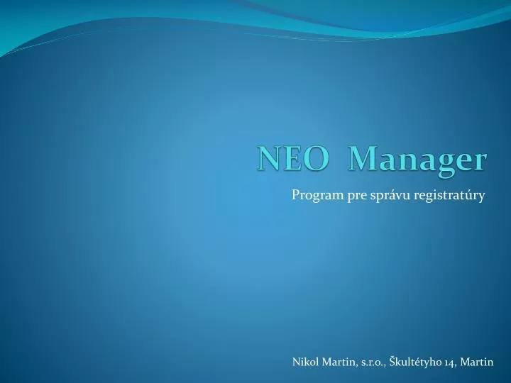 neo manager