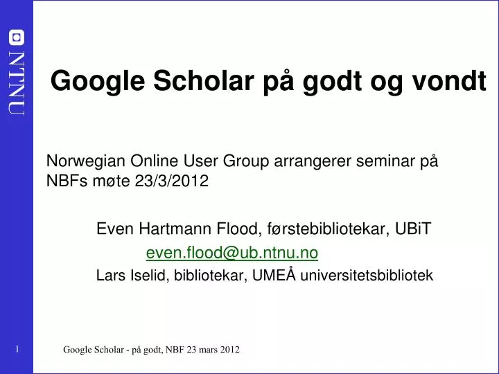 google scholar p godt og vondt