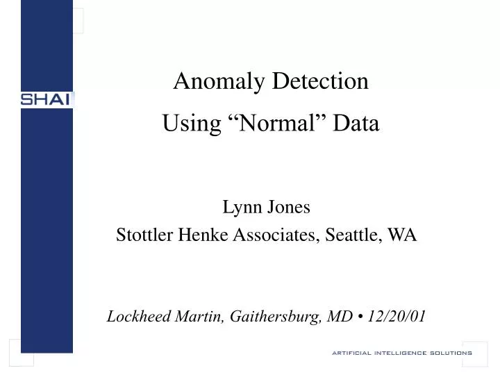 anomaly detection using normal data