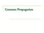 Constant Propagation - slide 1