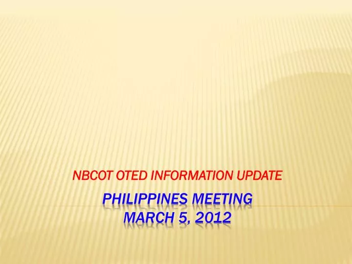 nbcot oted information update