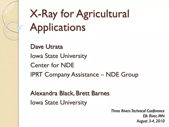 x ray for agricultural applications
