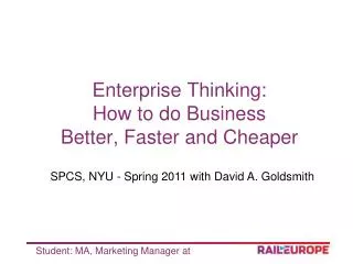 Enterprise Thinking: How to do Business Better, Faster and Cheaper