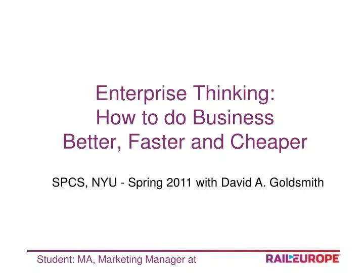 enterprise thinking how to do business better faster and cheaper