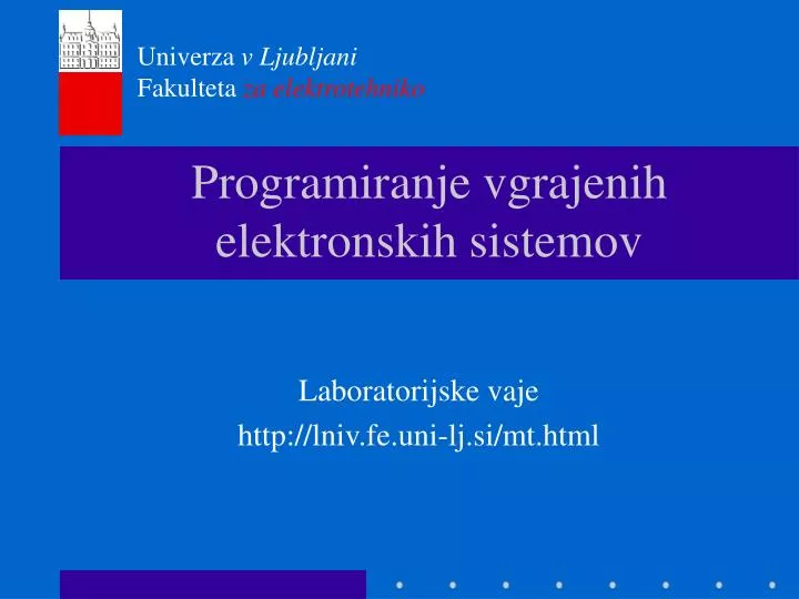 programiranje vgrajenih elektronskih sistemov