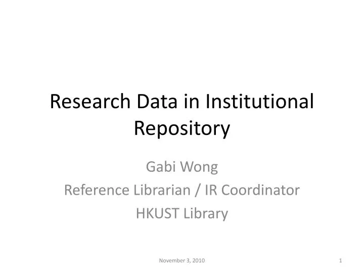 research data in institutional repository