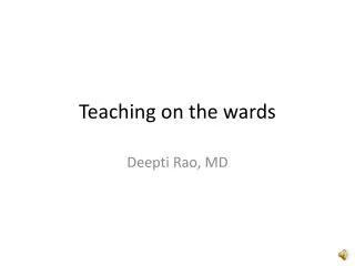 Teaching on the wards