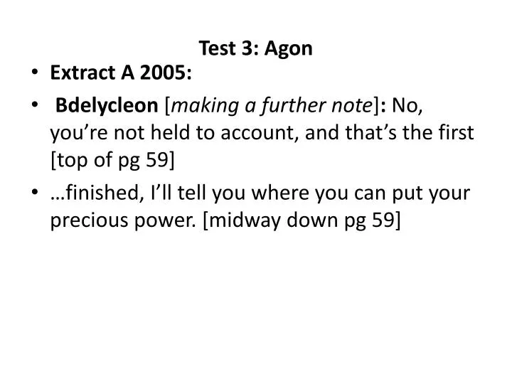 test 3 agon