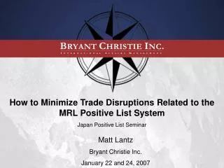 How to Minimize Trade Disruptions Related to the MRL Positive List System