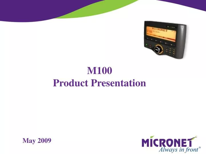 m100 product presentation