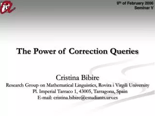 The Power of Correction Queries