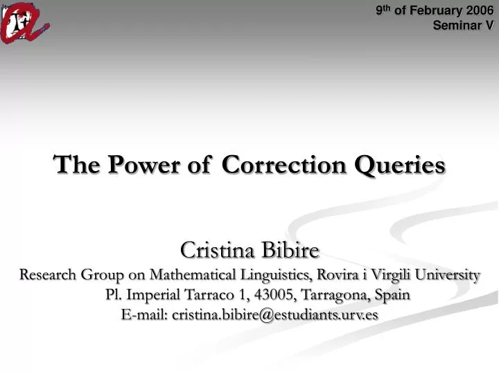 the power of correction queries