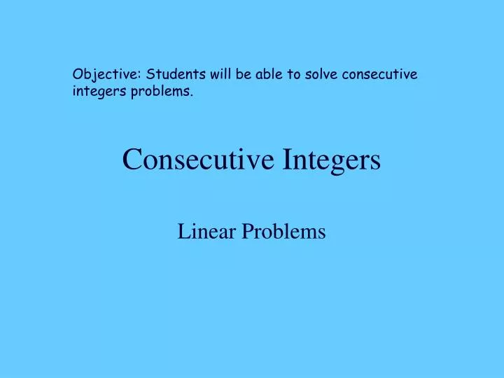 consecutive integers