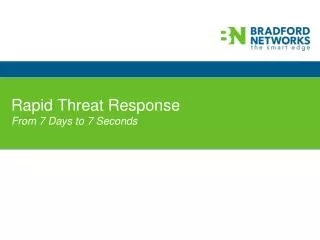 Rapid Threat Response From 7 Days to 7 Seconds