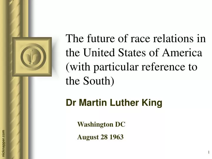 the future of race relations in the united states of america with particular reference to the south