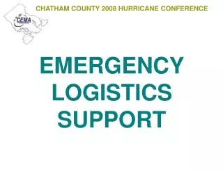 CHATHAM COUNTY 2008 HURRICANE CONFERENCE