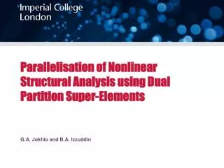 Parallelisation of Nonlinear Structural Analysis using Dual Partition Super-Elements