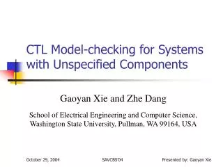 CTL Model-checking for Systems with Unspecified Components