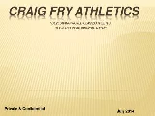 Craig fry ATHLETICS