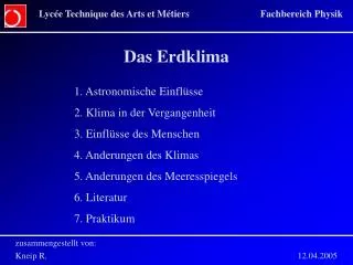 das erdklima