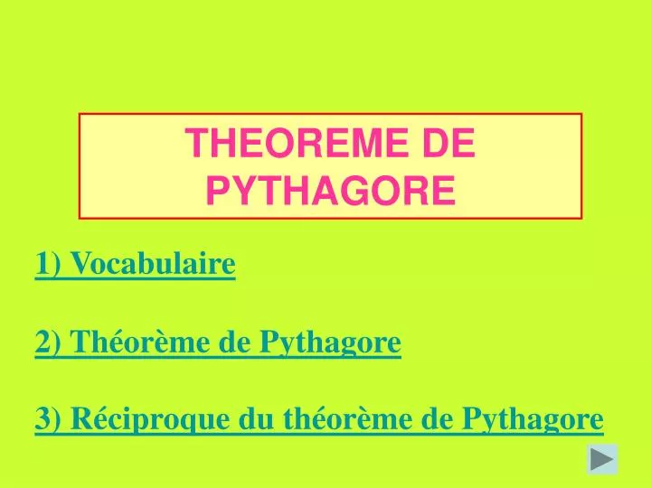 theoreme de pythagore