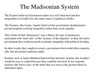 The Madisonian System