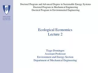 Ecological Economics Lecture 2