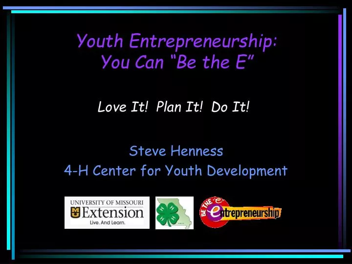 youth entrepreneurship you can be the e