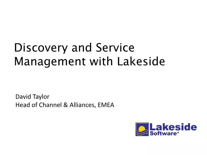 discovery and service management with lakeside