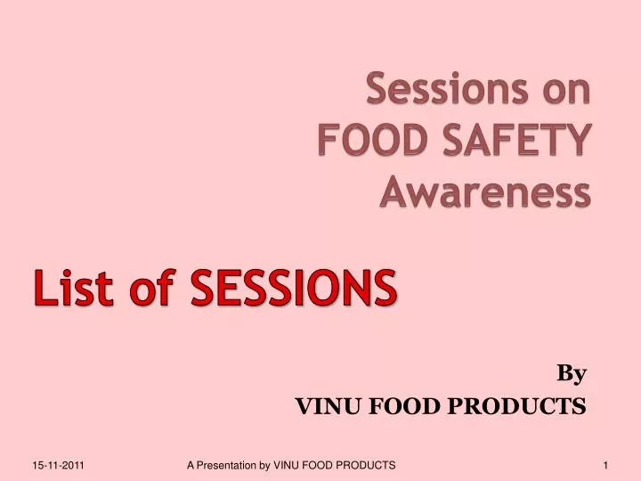 sessions on food safety awareness
