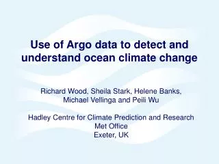 Use of Argo data to detect and understand ocean climate change