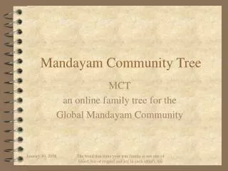 Mandayam Community Tree