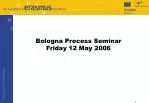 Bologna Process Seminar Friday 12 May 2006
