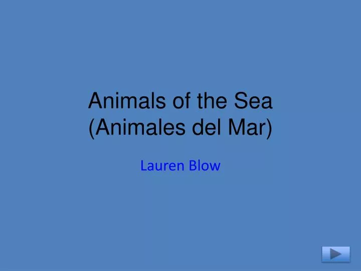 animals of the sea animales del mar