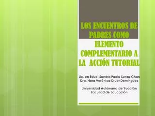 los encuentros de padres como elemento complementario a la acci n tutorial