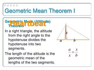 Geometric Mean Theorem I
