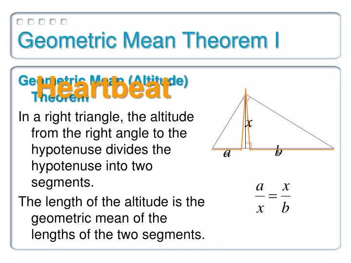 geometric mean theorem i