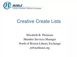 Creative Create Lists