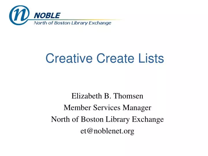 creative create lists