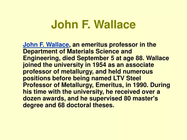 john f wallace