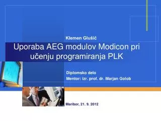 uporaba aeg modulov modicon pri u enju programiranja plk