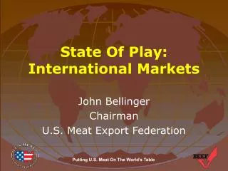 State Of Play: International Markets