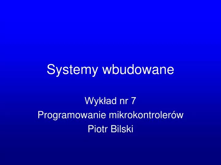 systemy wbudowane