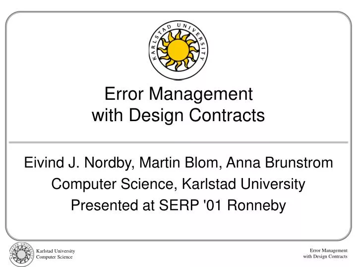 error management with design contracts